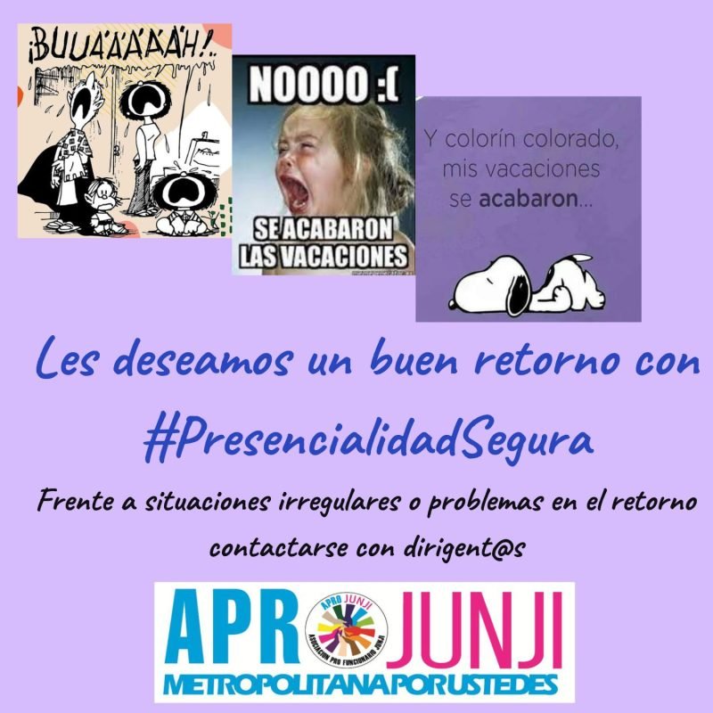 Les deseamos un buen retorno con #presencialidad segura