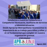 Saludo a Tecnicos, Administrativos y Auxiliares de APROJUNJI RM